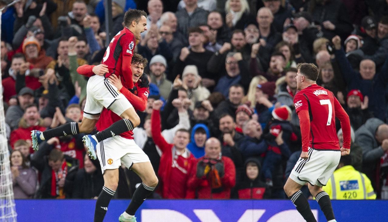 Celebración del gol agónico del United.