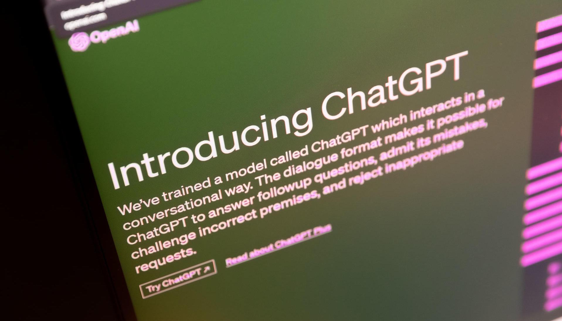 Fotografía de archivo de una pantalla con el sitio web del ChatGPT