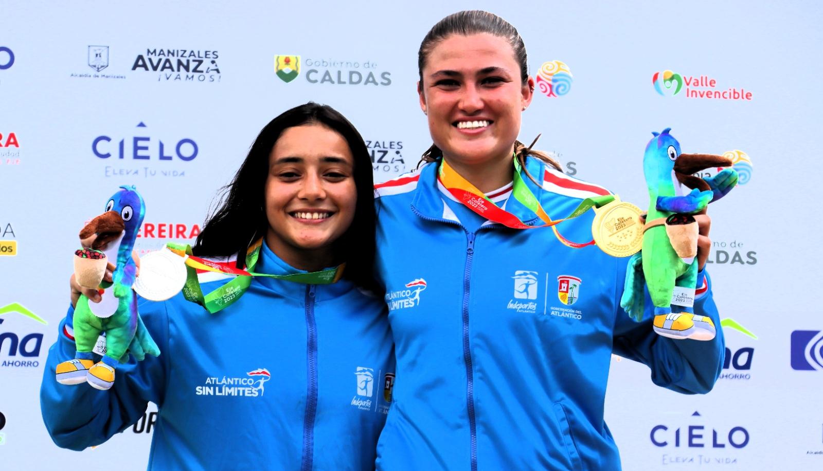 Sharid Fayad (plata) y Gabriela Bolle (oro) en el BMX para Atlántico.
