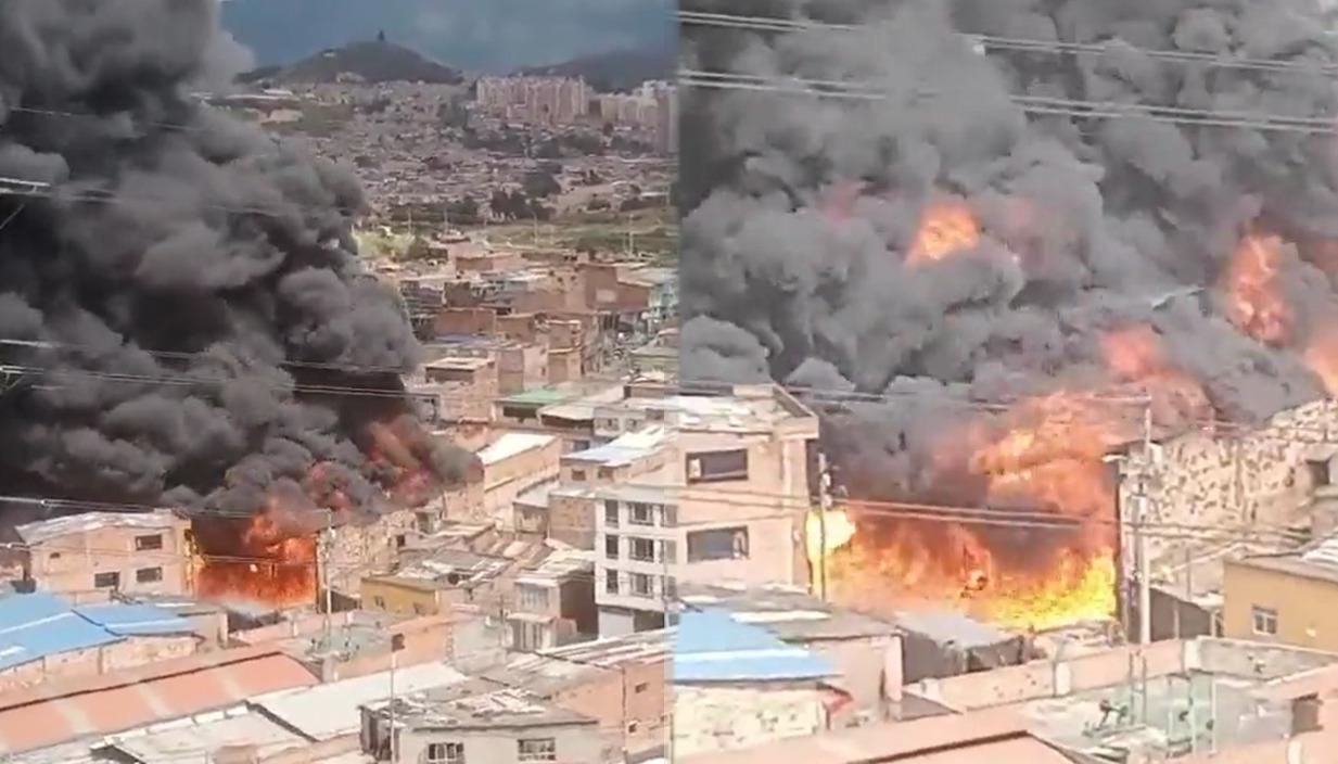 Columnas de humo salían del sector en emergencia por el incendio