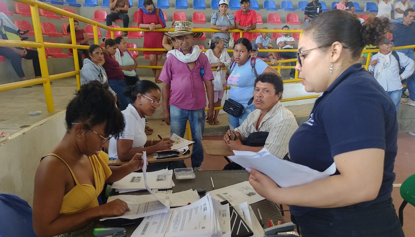 Aspecto de una de las jornadas de indemnización en Magangué.