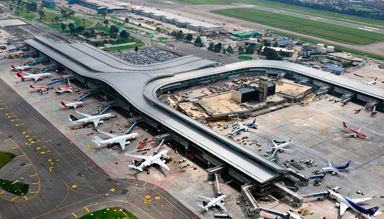 Imagen aérea del Aeropuerto El Dorado.