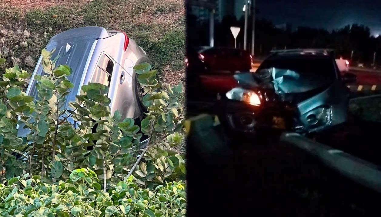 Los vehículos accidentados en Miramar y Villa Campestre.