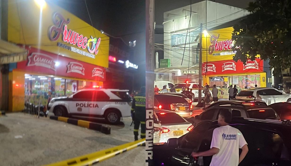 La Policía en el lugar de los hechos. 