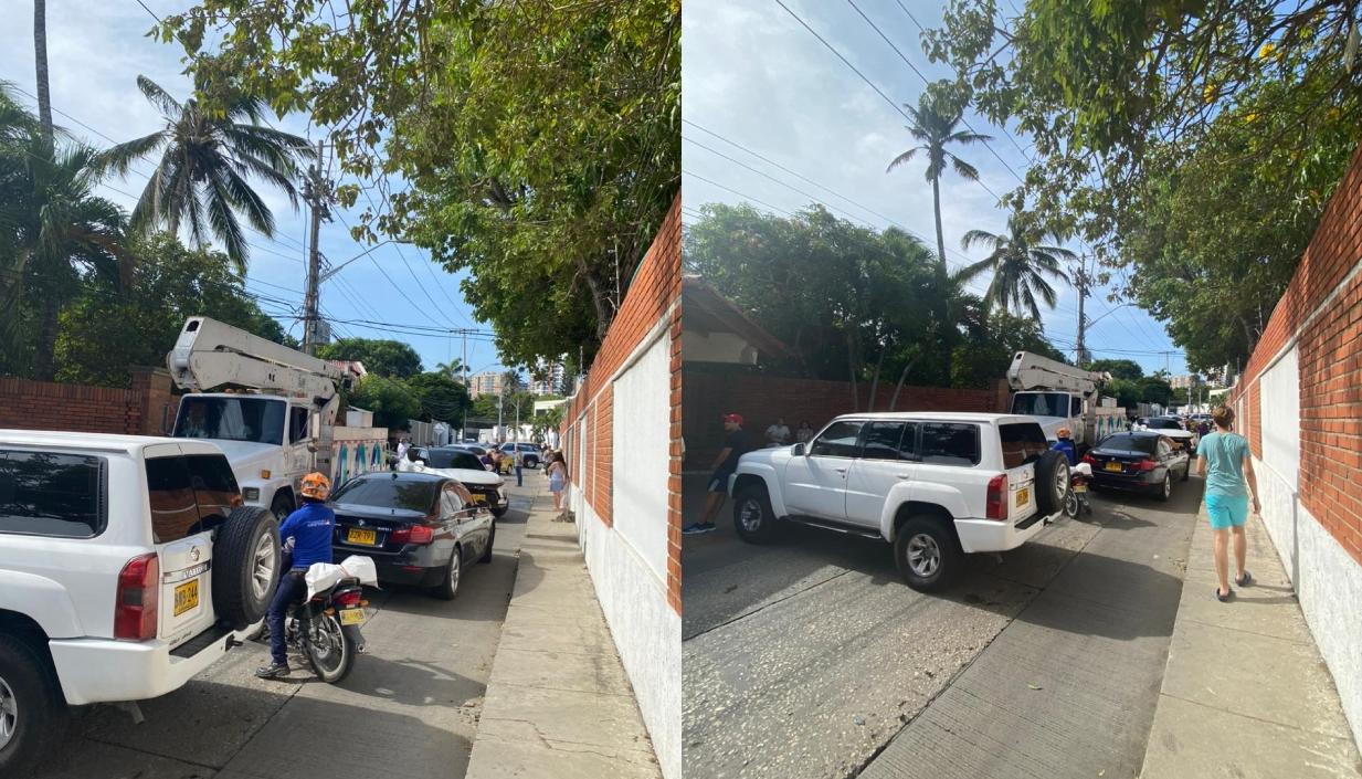 Camión de Air-e retenido por la comunidad. 