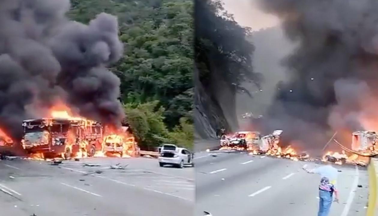 El accidente originó un incendio. 