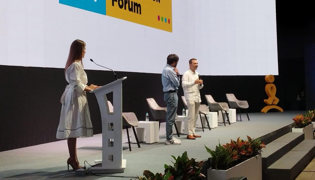 Jaime Pumarejo y Ramiro López-Ghio, representante del BID en Colombia.