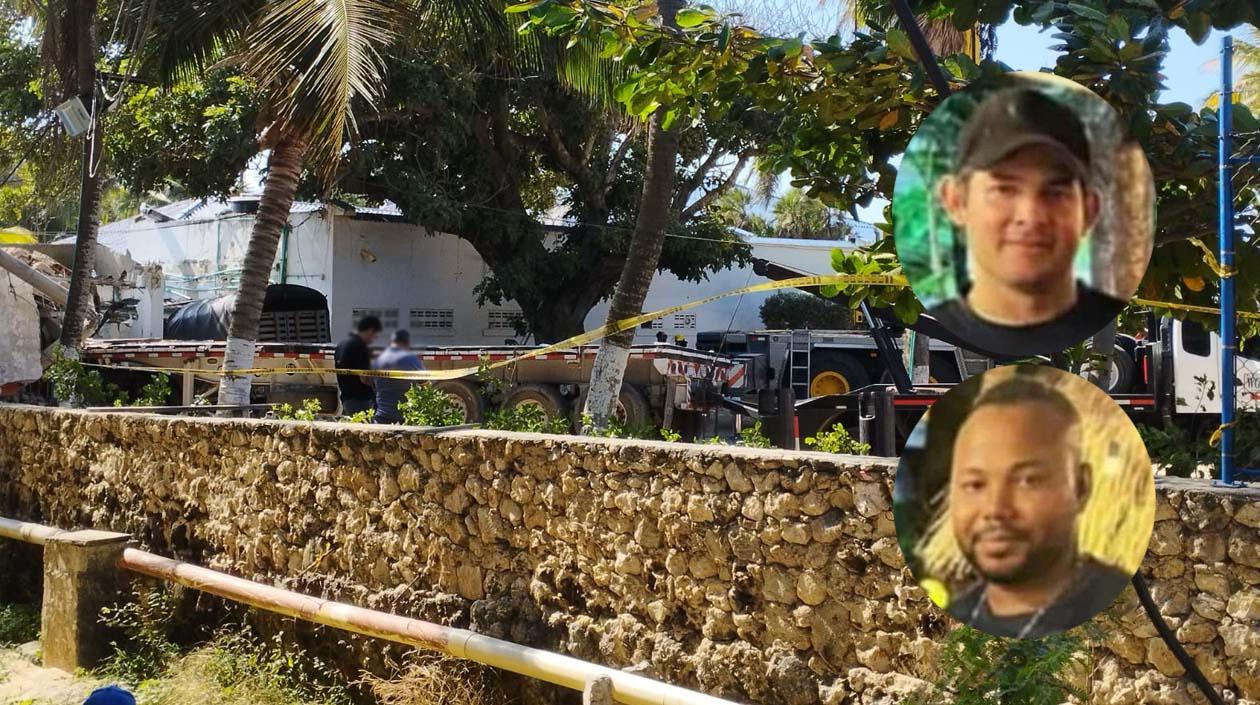 Lugar de los hechos y José Tomás Villegas Sequera y Luis David Castro Sarmiento, dos de las victimas