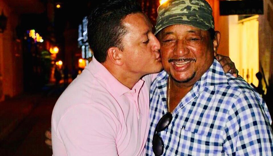 Juan José Meza con su padre Lisandro. 