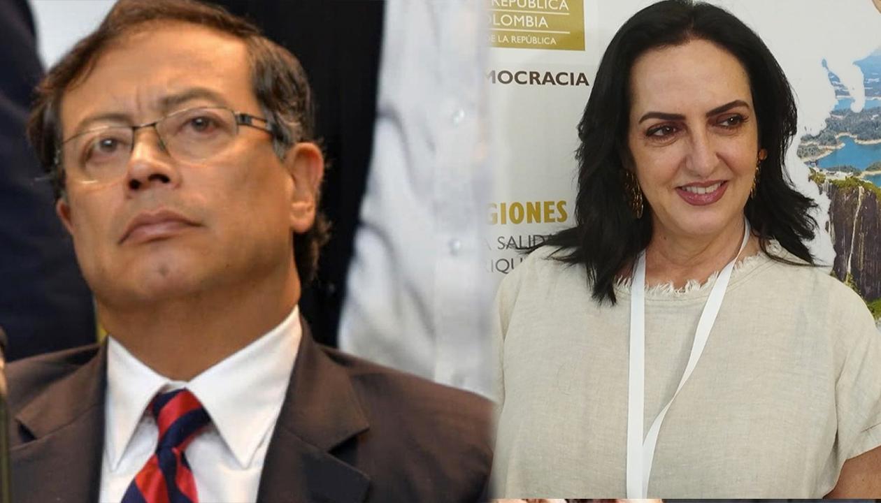 El Presidente Gustavo Petro y la senadora María Fernanda Cabal.