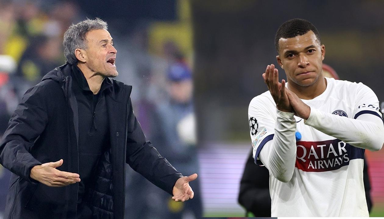 Luis Enrique y Kylian Mbappé, entrenador y atacante del París Saint Germain.