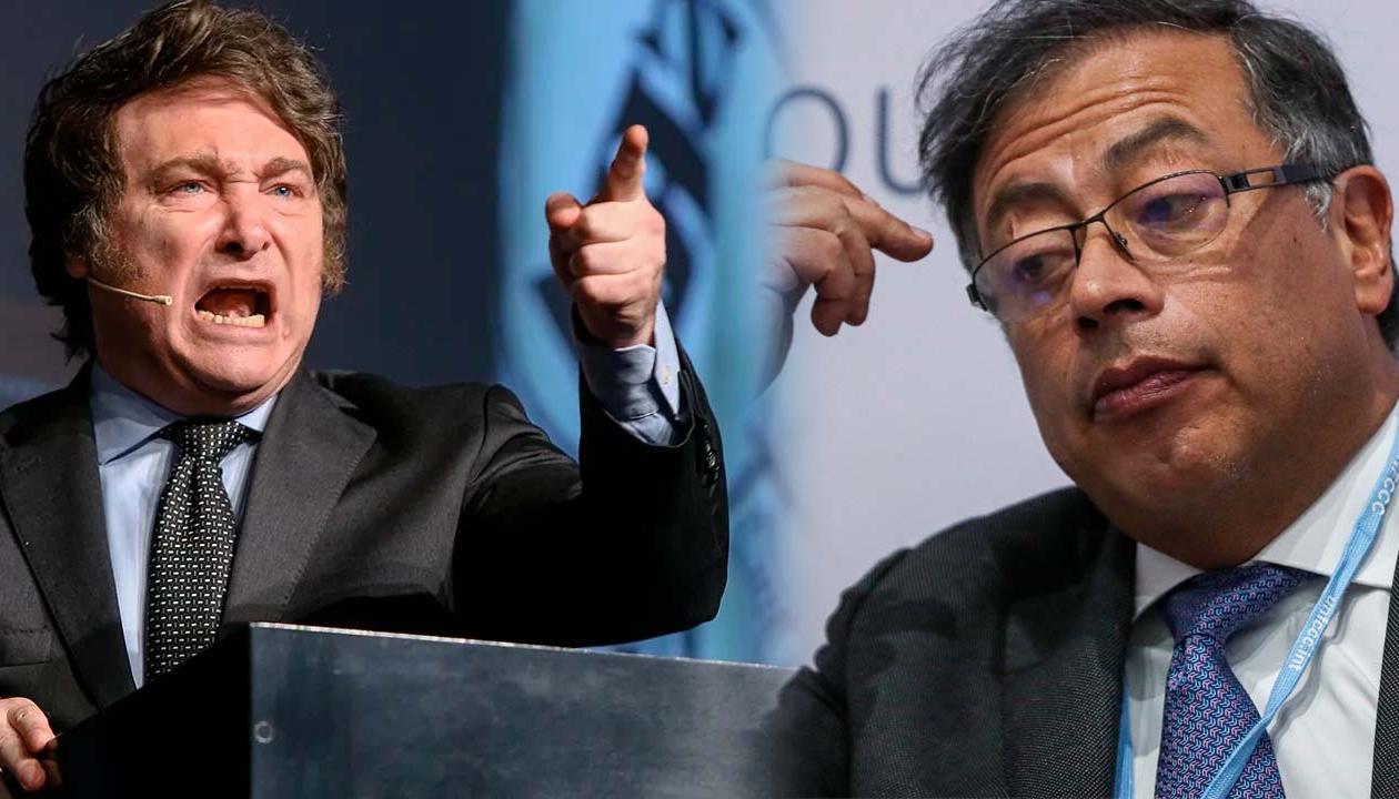 Javier Milei, Presidente electo de Argentina y Gustavo Petro, Presidente de Colombia.