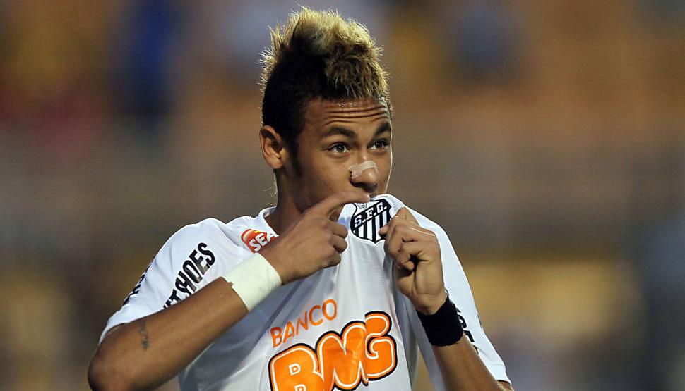 Neymar durante sus comienzos en el Santos. 