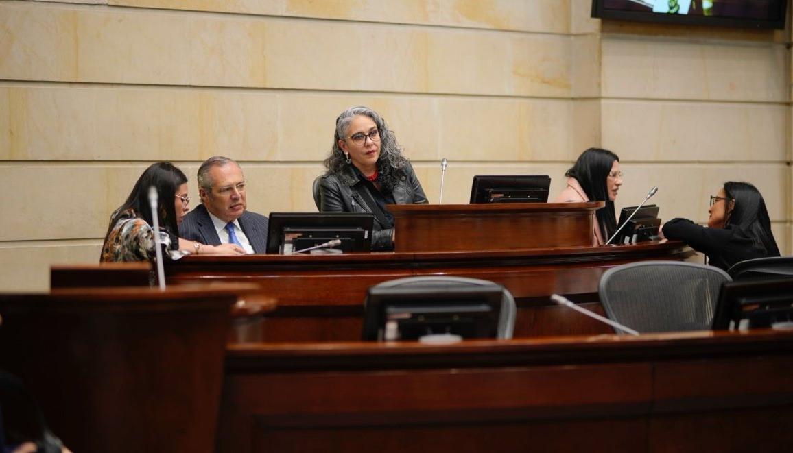 El presidente del Senado, Iván Name, y la vicepresidenta, María José Pizarro