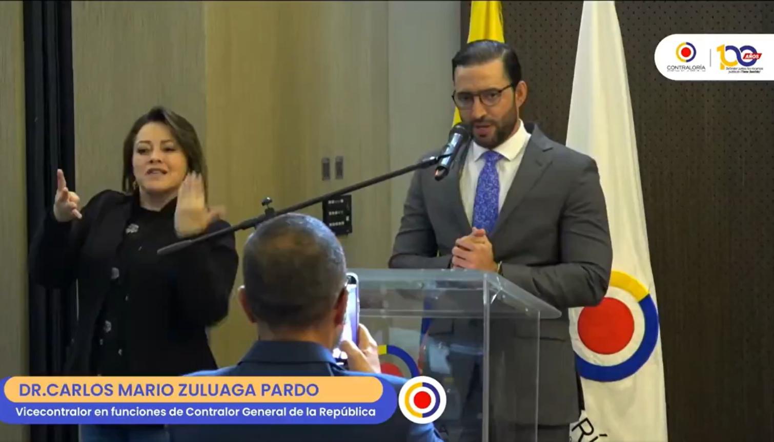 El Vicecontralor en función de Contralor General, Carlos Mario Zuluaga, en el foro sobre seguridad vial