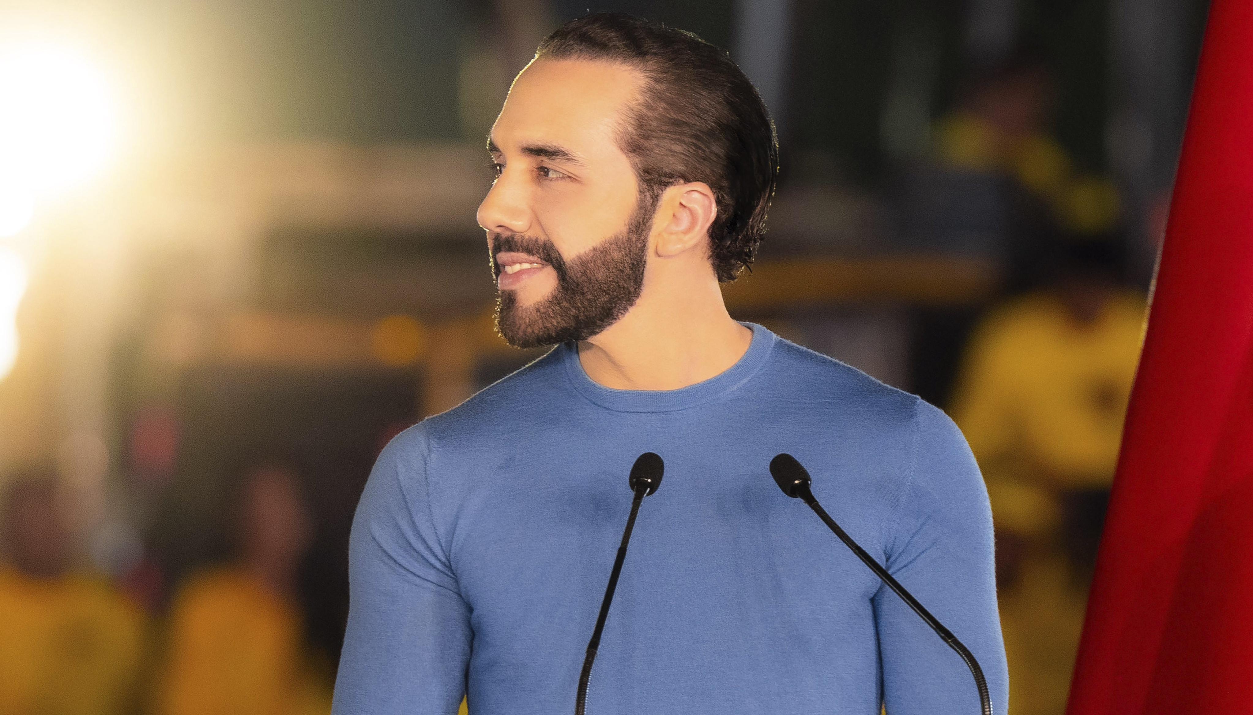 El presidente de El Salvador y candidato a la reelección, Nayib Bukele.