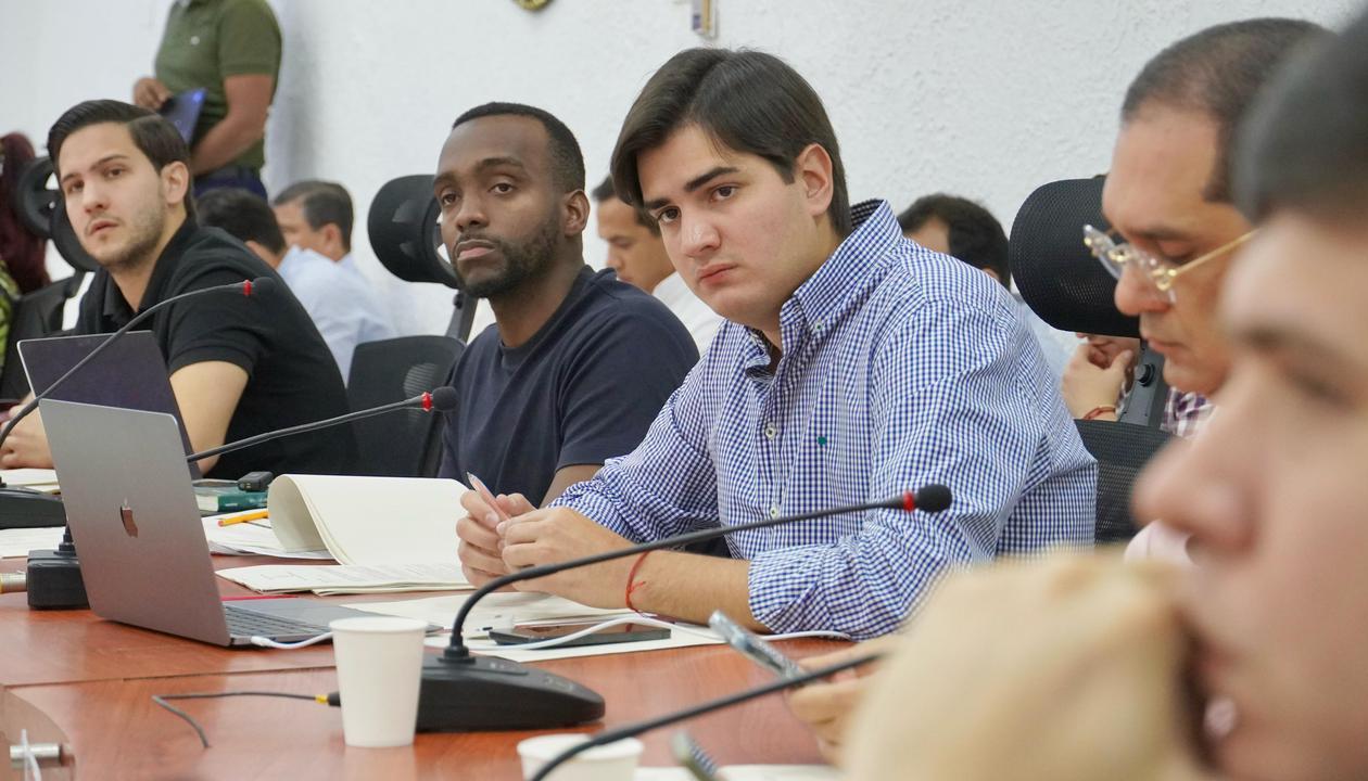 Los concejales Estefanel Gutiérrez, Juan David Abisambra y Santiago Arias.