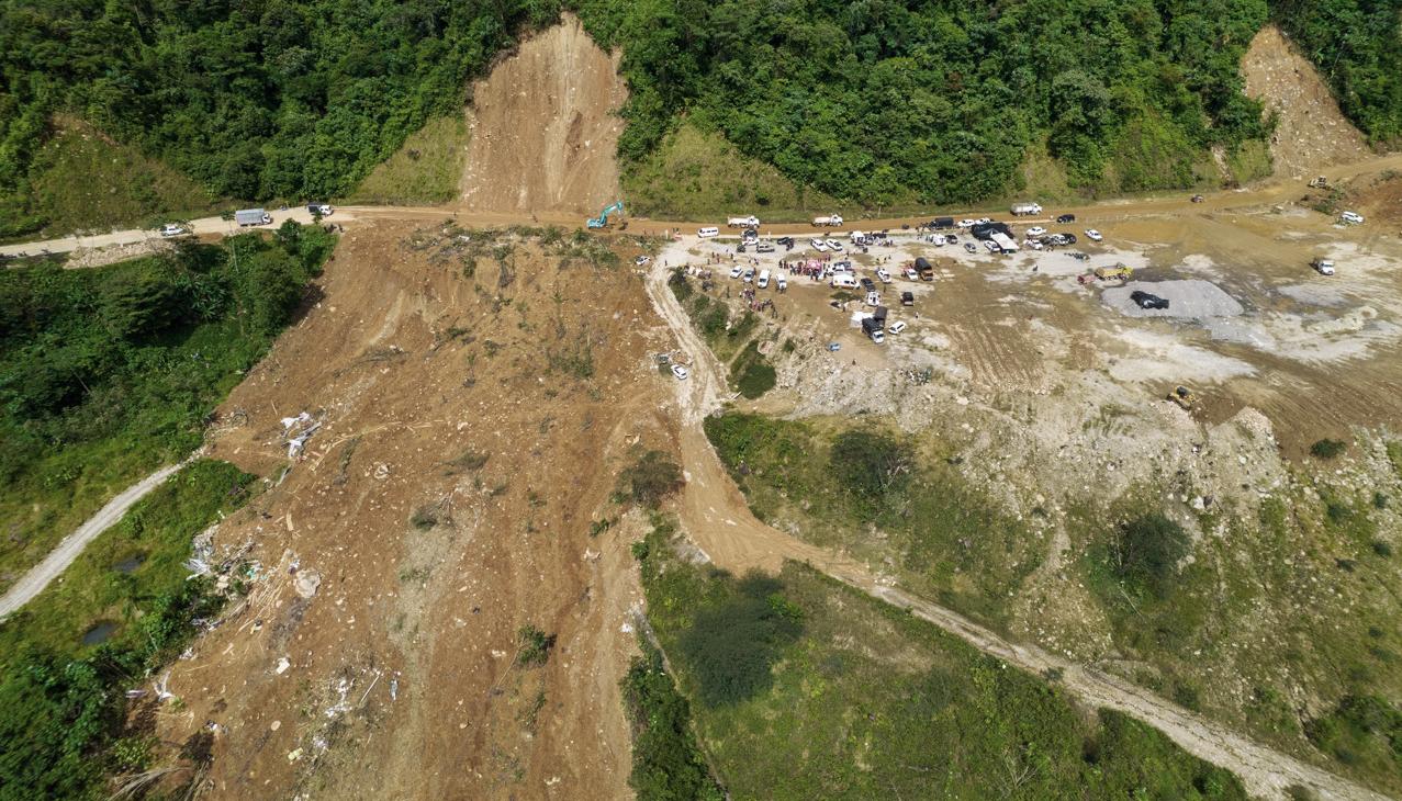  Imagen aérea de la zona de la tragedia.