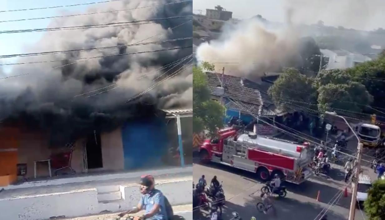 Pánico tras incendio en el barrio Chiquinquirá. 