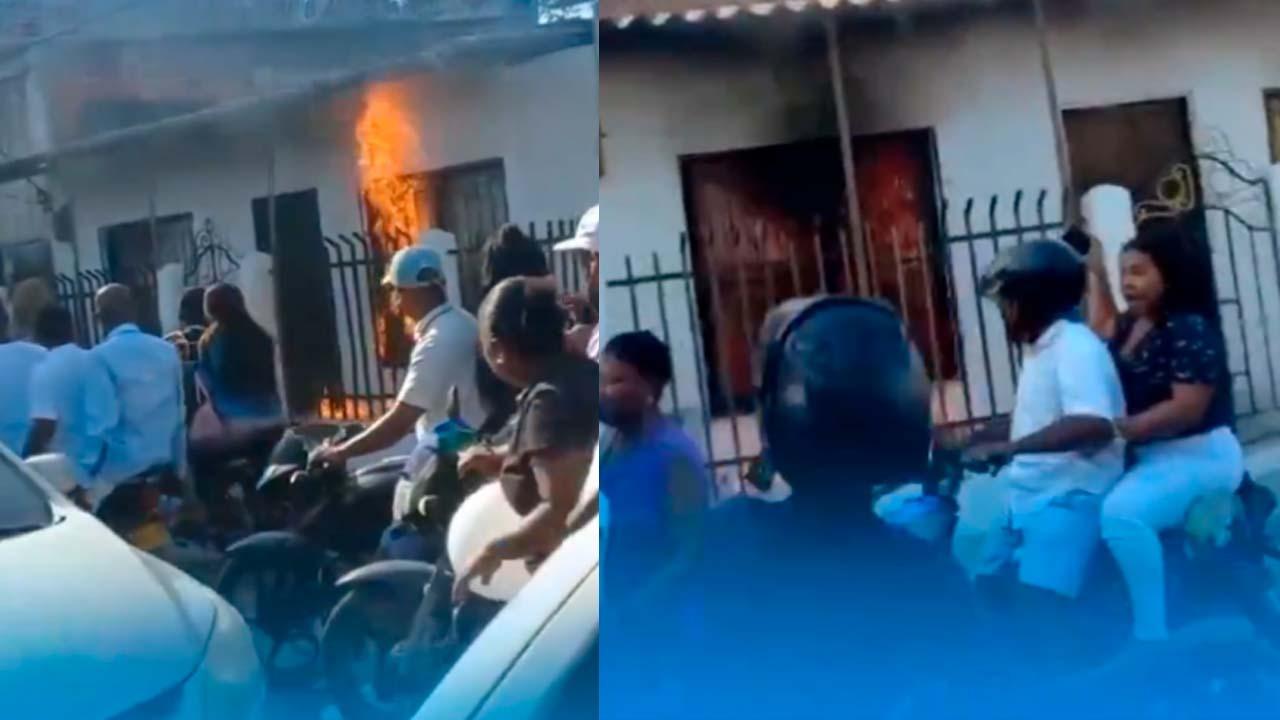 Vivienda incendiada por la comunidad. 