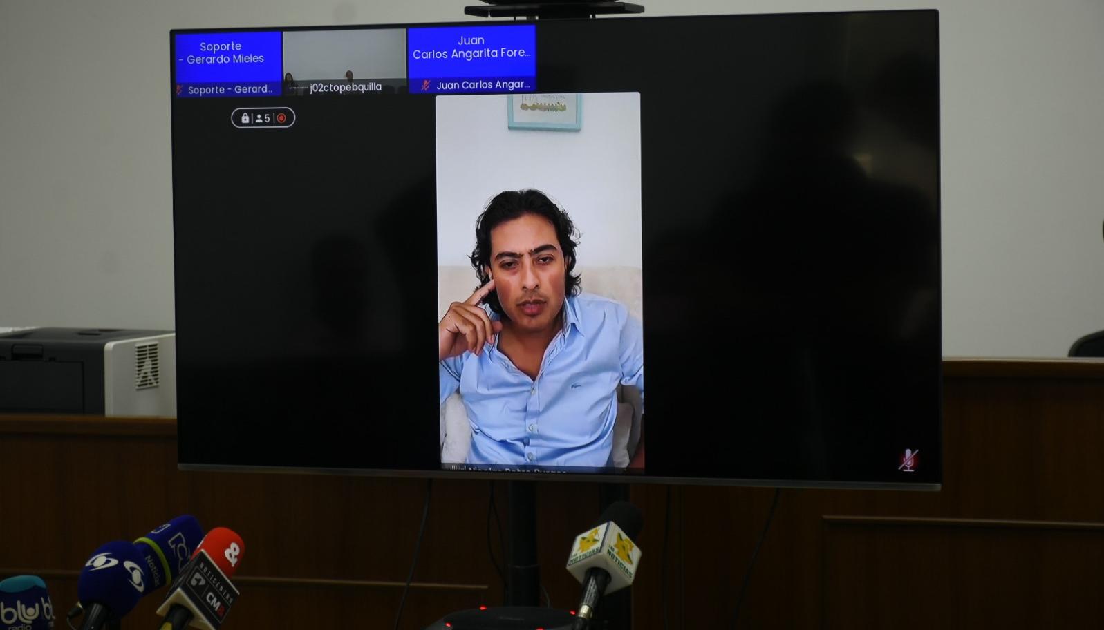 El exdiputado Nicolás Petro durante la diligencia del mes de noviembre.
