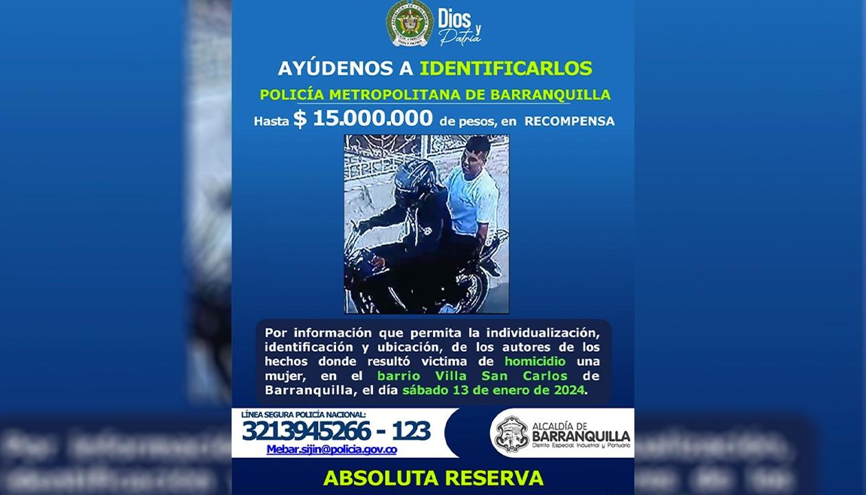 Cartel de búsqueda de los presuntos homicidas. 