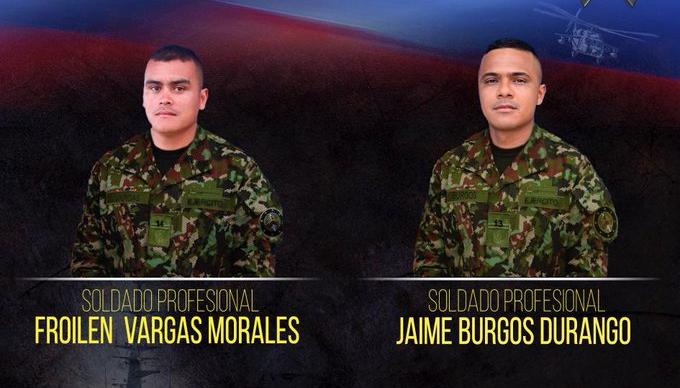 Soldados asesinados por disidencias de las FARC. 