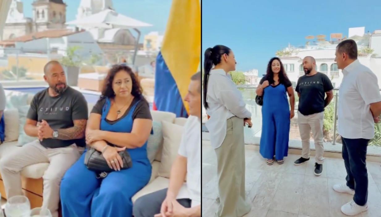 El alcalde de Cartagena con los turistas argentinos. 