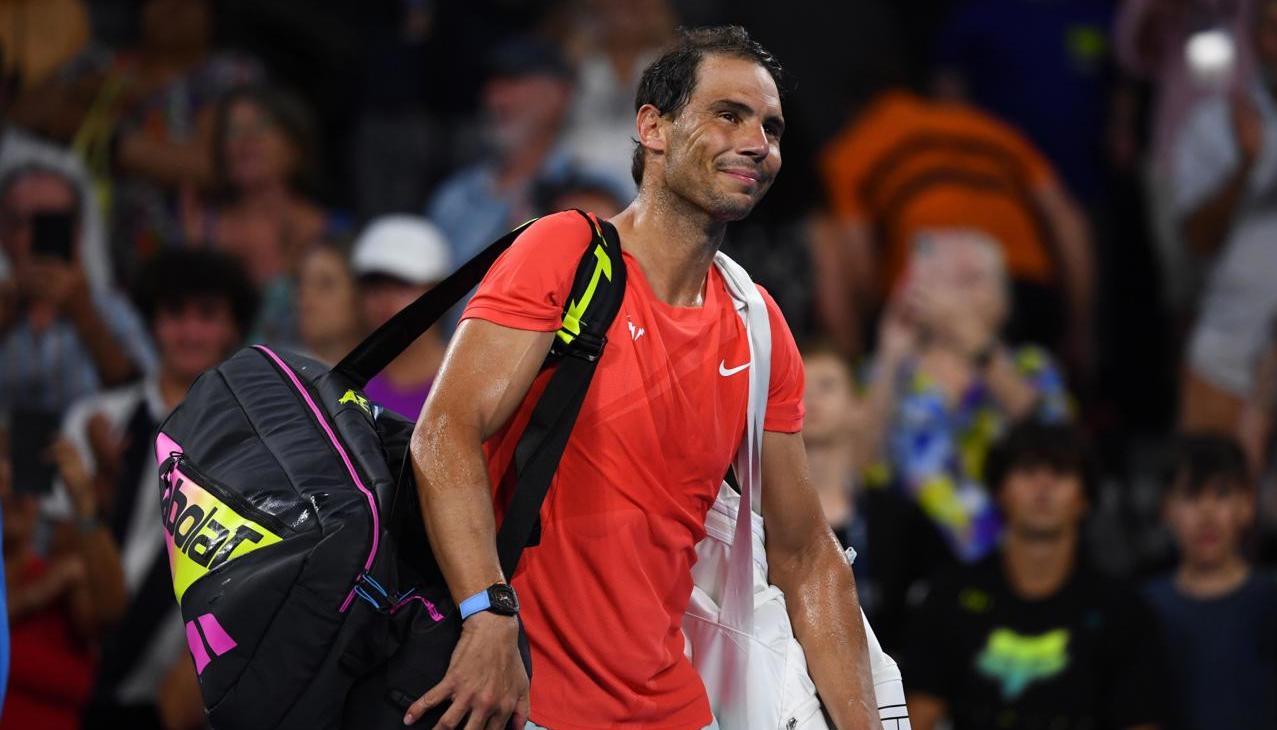 Rafael Nadal tras su derrota ante Jordan Thompson en el torneo de Brisbane.