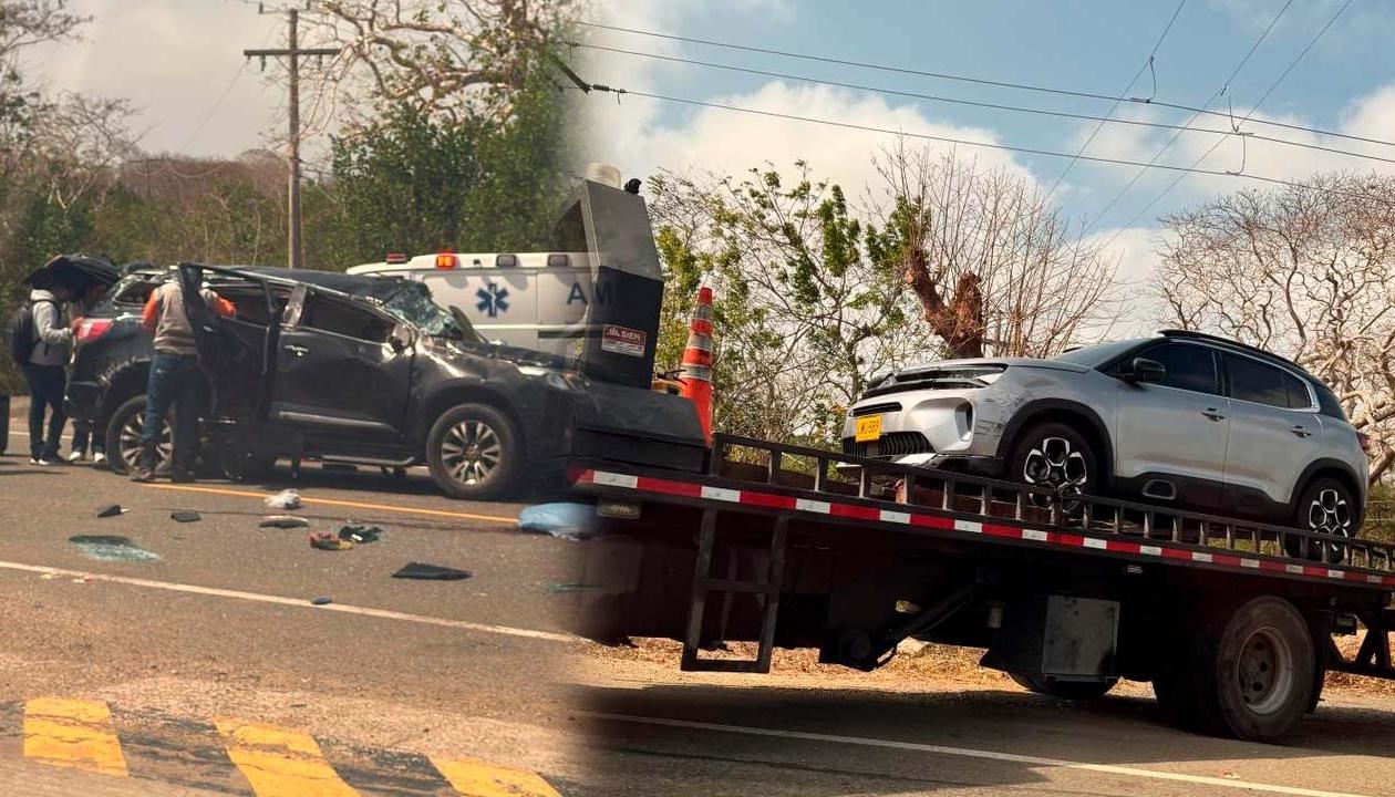 Las dos camionetas involucradas en el choque.