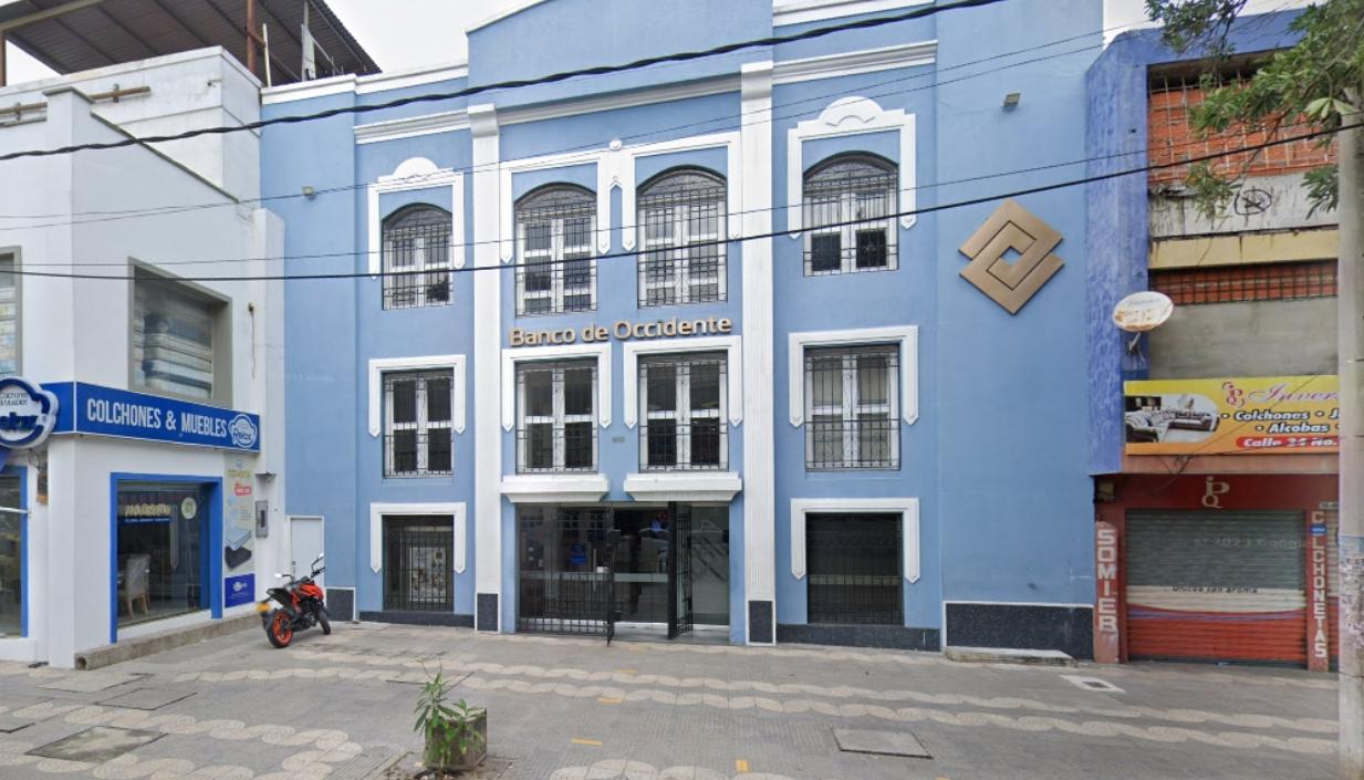 Sucursal del Banco de Occidente en el Paseo Bolívar. 