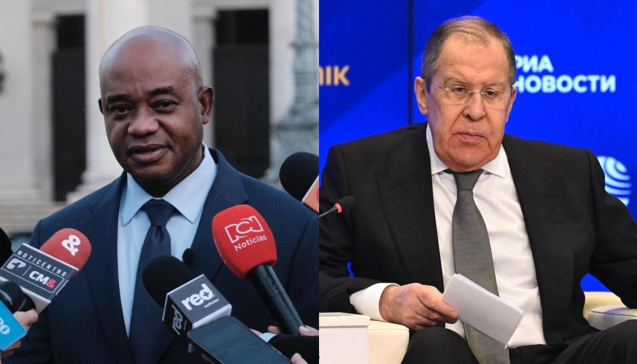 Canciller de Colombia, Luis Gilberto Murillo, y el canciller ruso, Serguéi Lavrov.