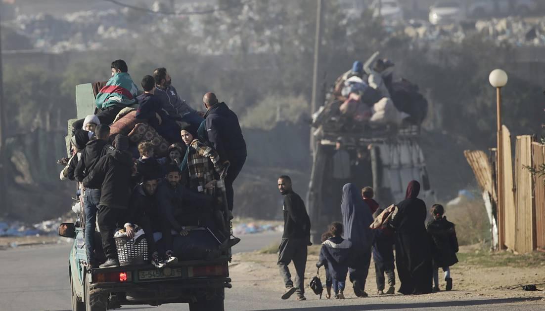 Desplazados en la Franja de Gaza. 