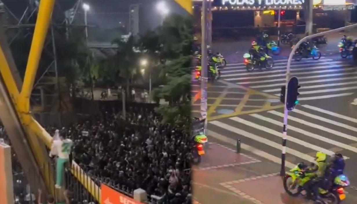 Imagen de los desmanes en las afueras del estadio Atanasio Girardot.