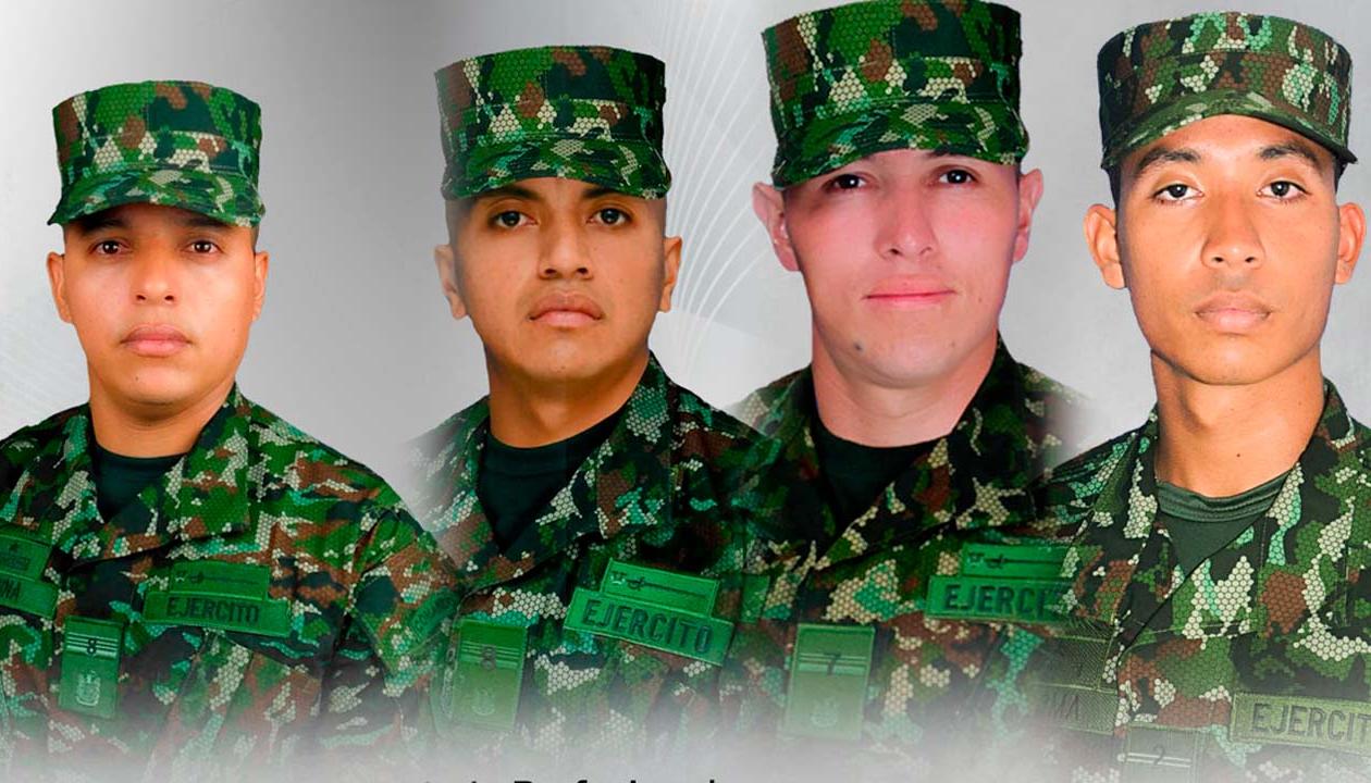 Los cuatro soldados asesinados. 