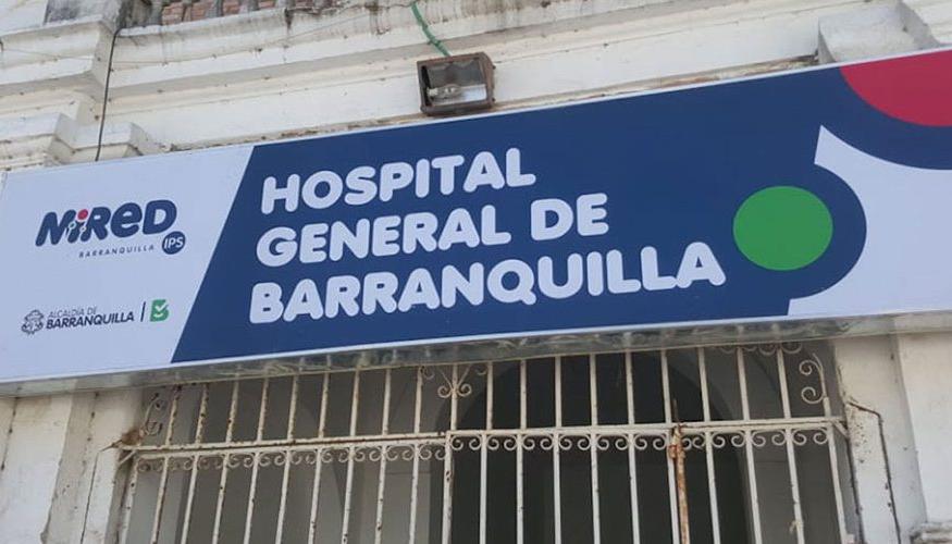 El hombre baleado fue llevado al Hospital General de Barranquilla. 
