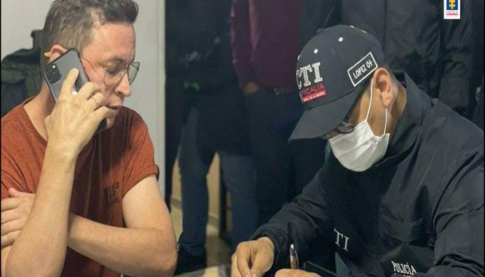 Jhonier Leal tras ser capturado por el CTI de la Fiscalía. 