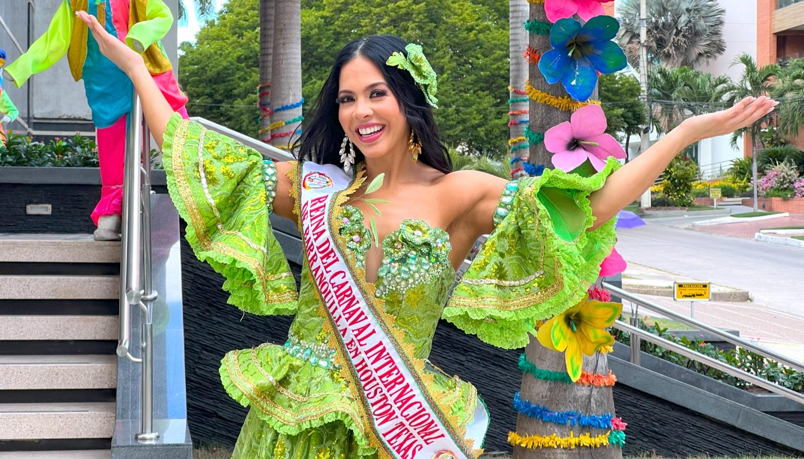 María Kelly, Reina del Carnaval Internacional de Barranquilla en Houston, Texas.