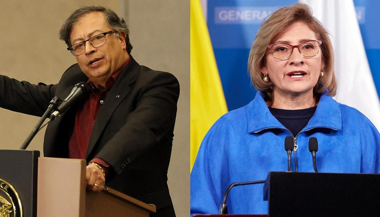 Presidente Gustavo Petro y fiscal (E) Martha Mancera.