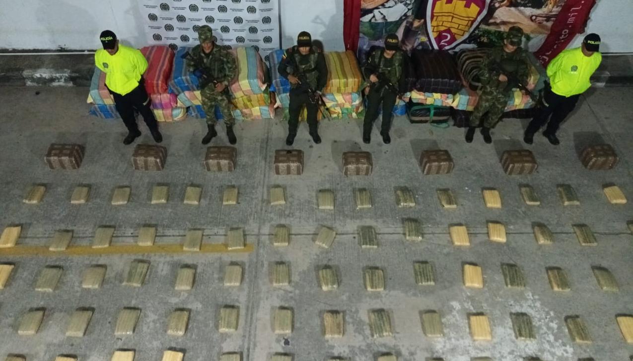 La marihuana incautada en una vereda de Juan de Acosta