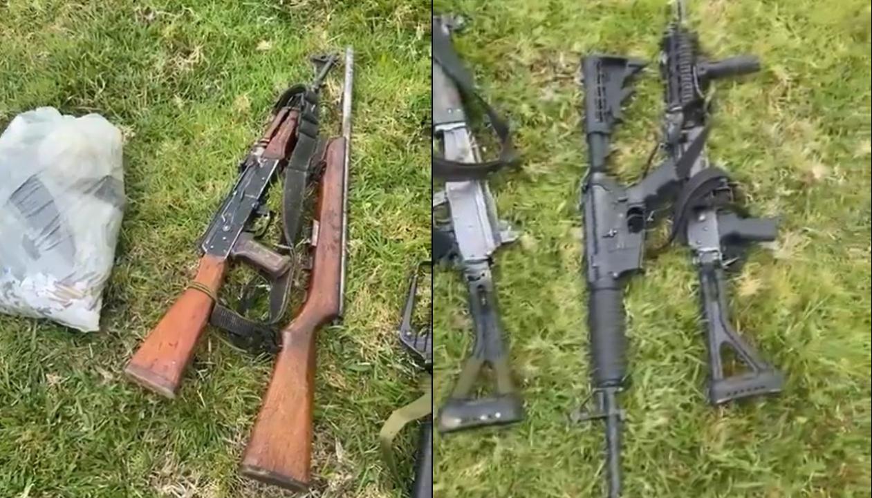 Las armas incautadas a los disidentes.