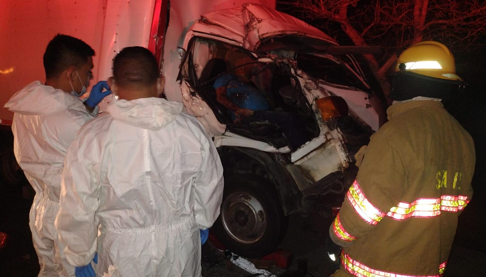 Camión involucrado en el accidente.