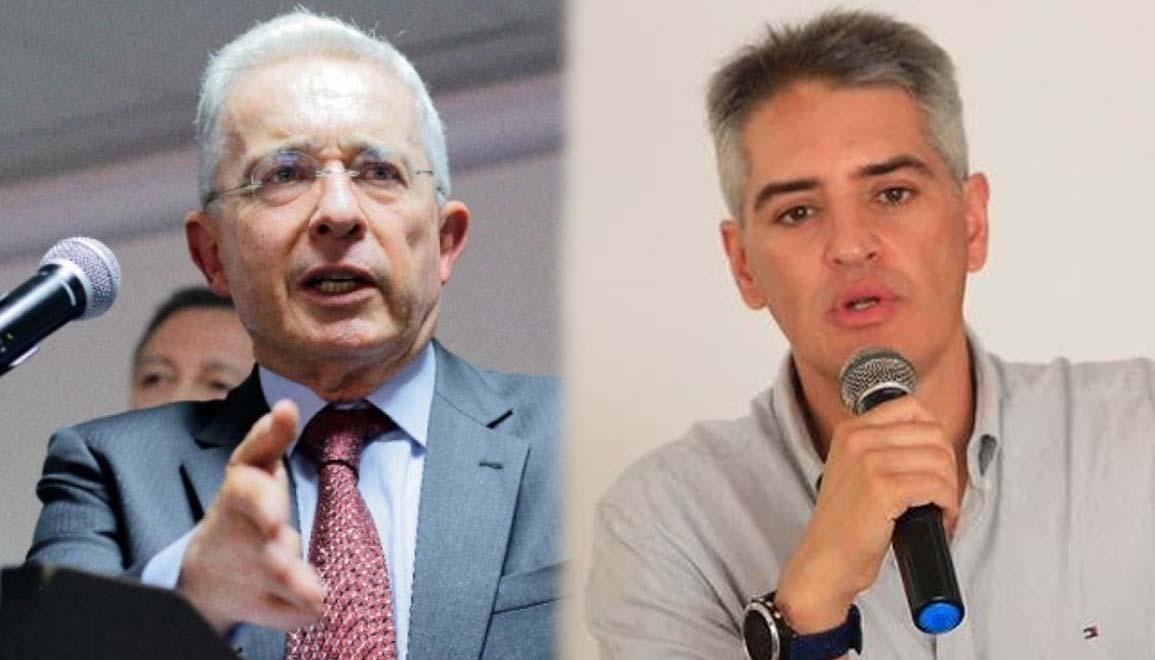 Álvaro Uribe y el gobernador Andrés Rendón.