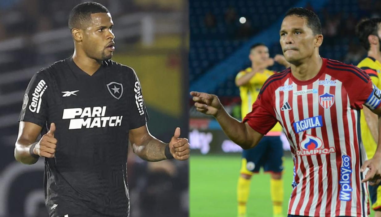Junior Santos y Carlos Bacca, goleadores de Botafogo y Junior. 