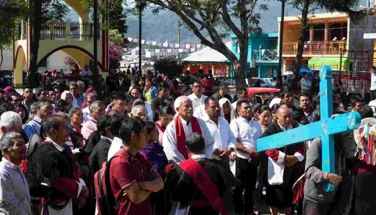 Imagen del Vía Crucis realizado en Chiapas.