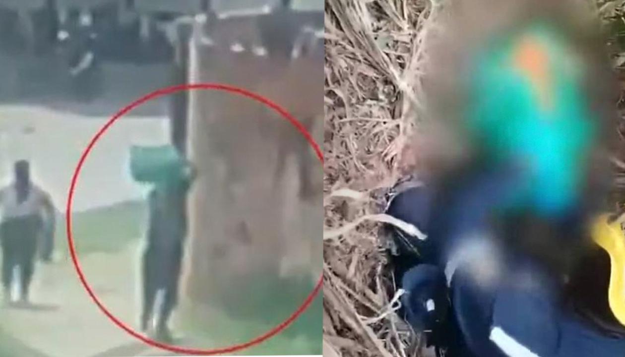 Giovanny Díaz fue captado en un video con una lona verde sobre un hombro.