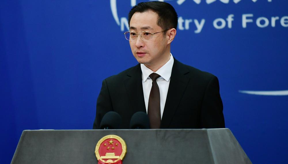 El portavoz de la Cancillería china Lin Jian.