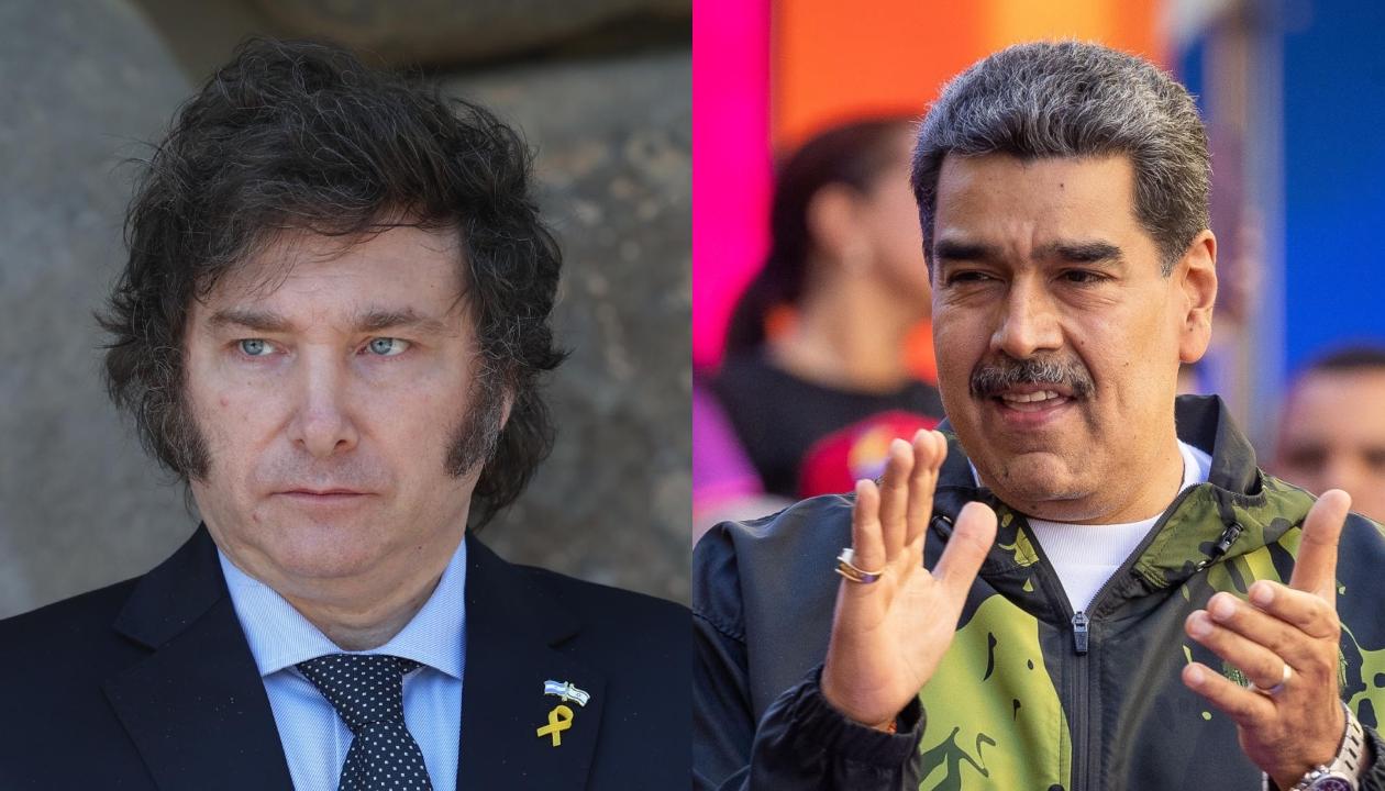 El Presidente de Argentina, Javier Milei, y el Presidente de Venezuela, Nicolás Maduro.