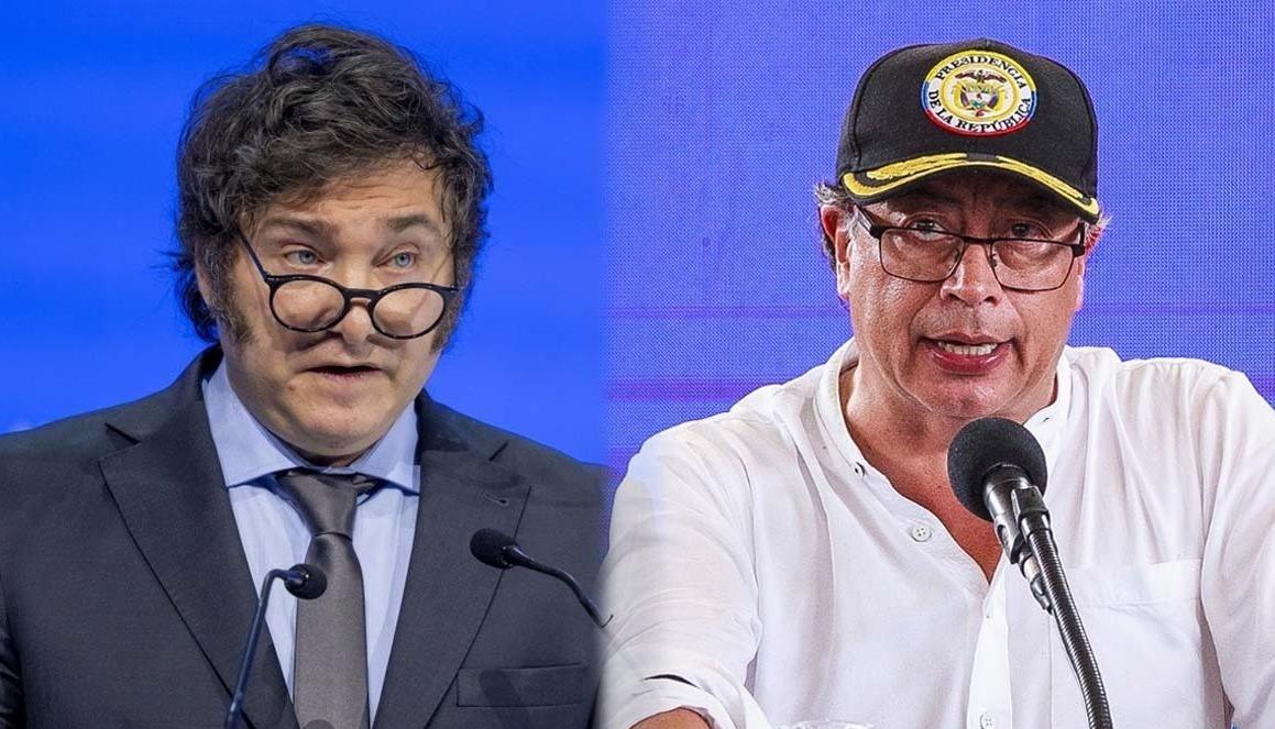 Javier Milei, Presidente de Argentina, y Gustavo Petro, mandatario de Colombia.
