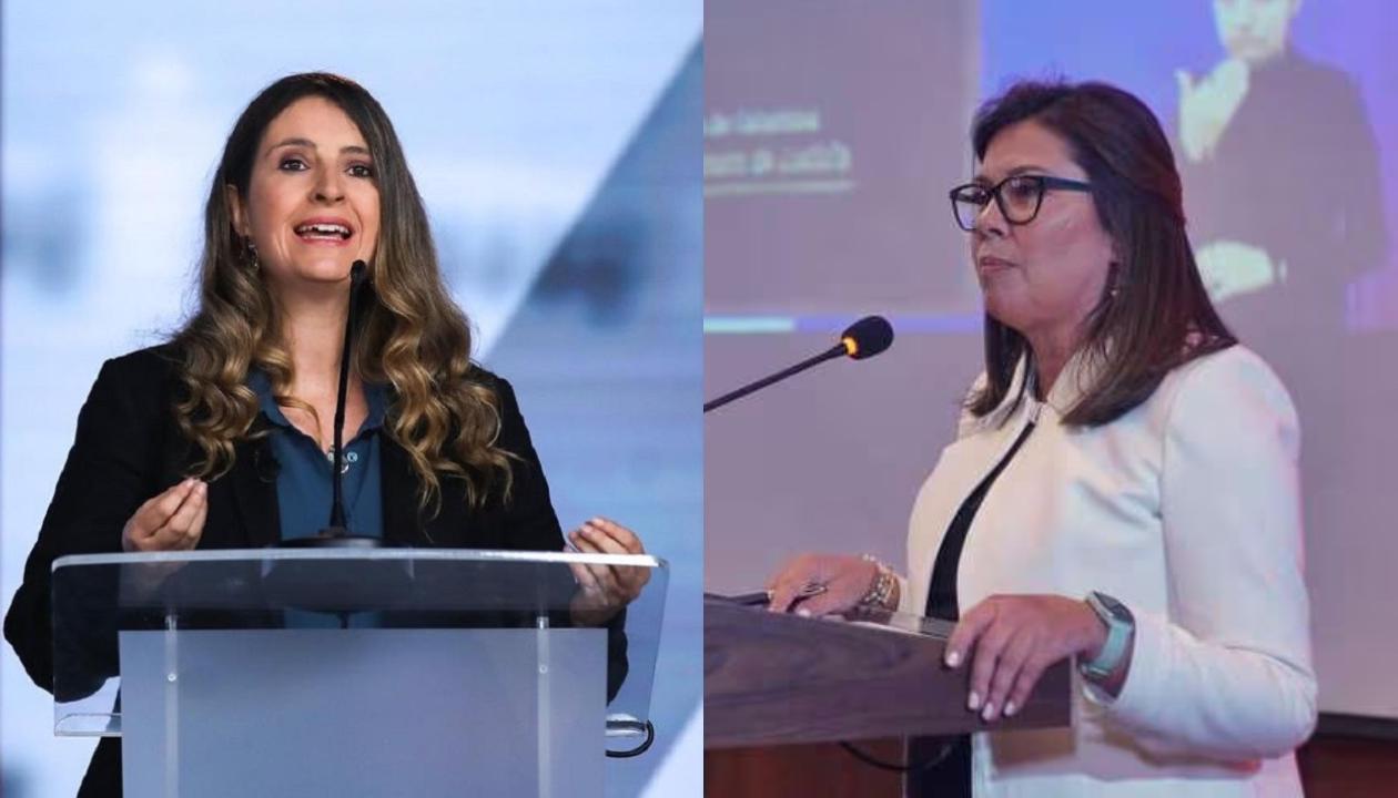 La senadora Paloma Valencia y la nueva fiscal, Luz Adriana Camargo.